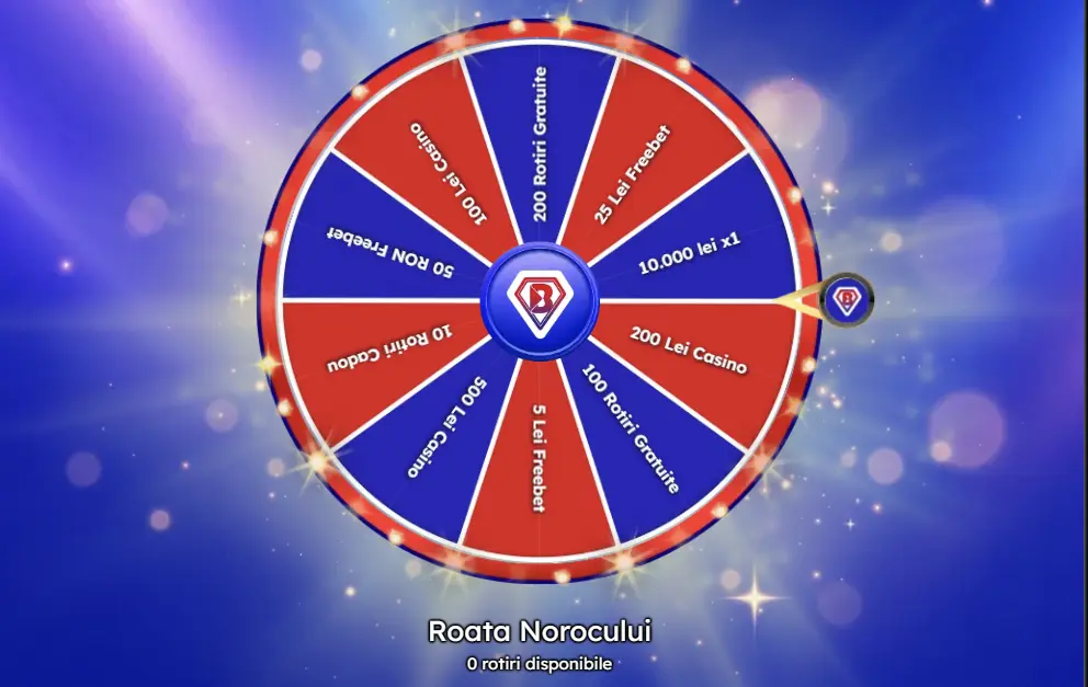 Interfața Roata Norocului și jocuri Betmen cu oferte de rotiri gratuite